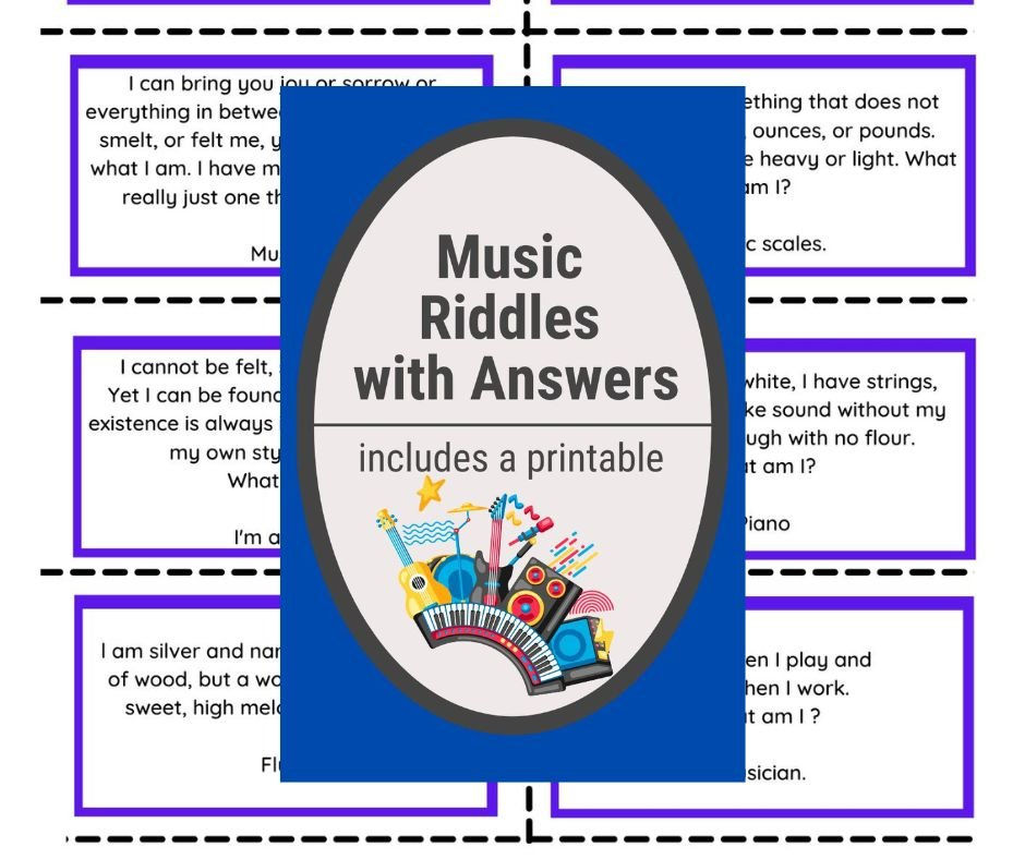 87 Music Riddles With Answers For Kids And Music Jokes PRINT 87 Music Riddles With Answers For Kids And Music Jokes PRINT