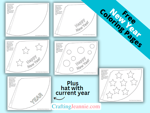 New Year Hat Template for 2025 (Free Printable) - Crafting Jeannie