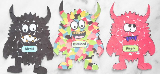 Torn paper feelings monster Craft (Inspired by The Color Monster Book ...