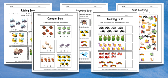 Bug Counting Worksheets for Kids (Free Printable Math Practice) - This ...
