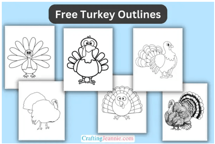 turkey-outline-free-pdf-crafting-jeannie for Free Printable Disguise A Turkey Template Pdf Turkey Outline - Free PDF - Crafting Jeannie for Free Printable Disguise A Turkey Template Pdf